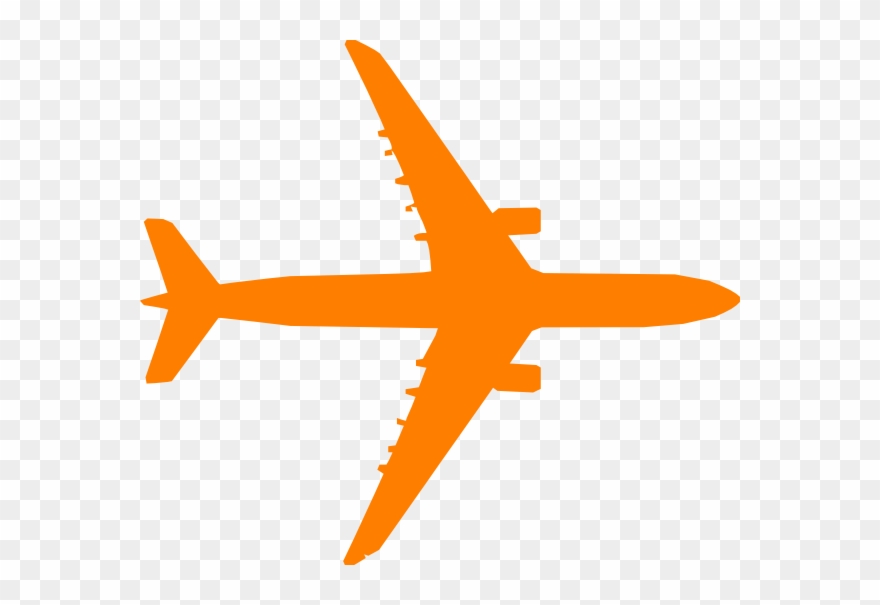 Orange Plane Clip Art - Aeroplane Clip Art - Png Download
