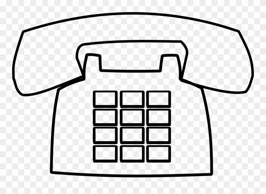 Telephone Clipart Black And White Clip Art - Telephone Clip Art White - Png Download