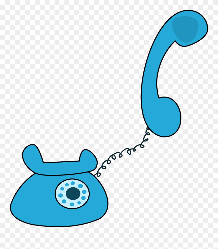 Telephone Free To Use Cliparts - Blue Cartoon Telephone - Png Download