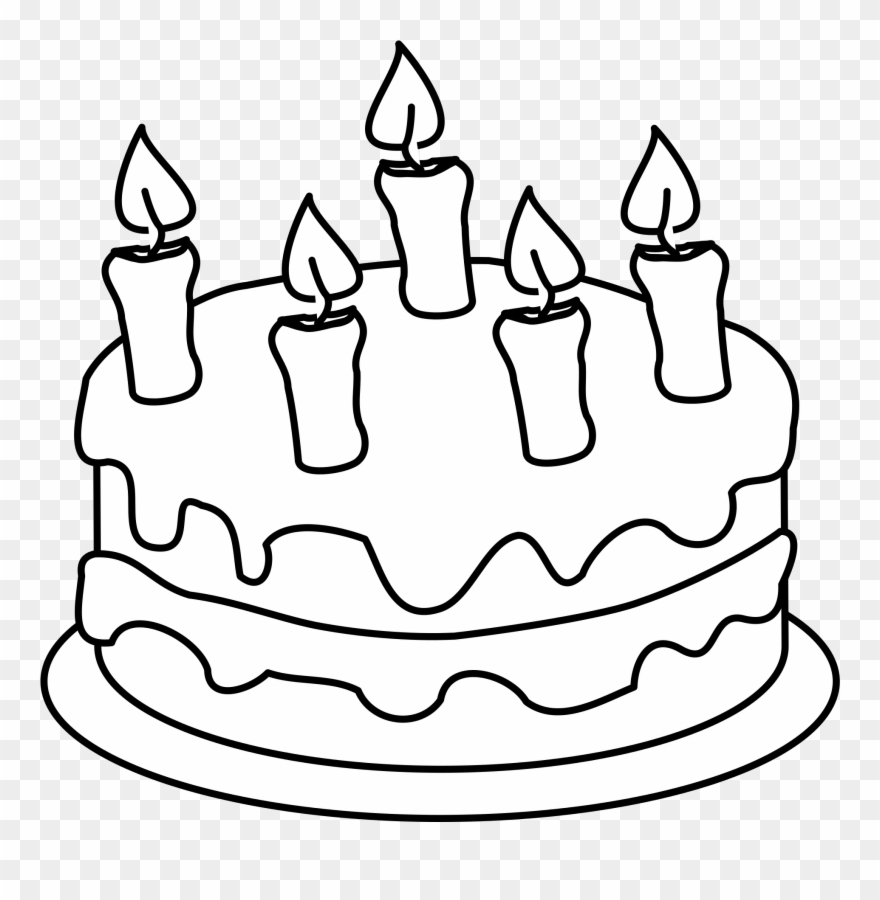 Happy Birthday Cake Clipart - Colouring Pages Of Cake - Png Download