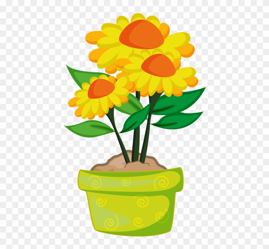 Фотки Rock Clipart, Flower Clipart, Graphic Design - Cartoon Plants And Flowers - Png Download