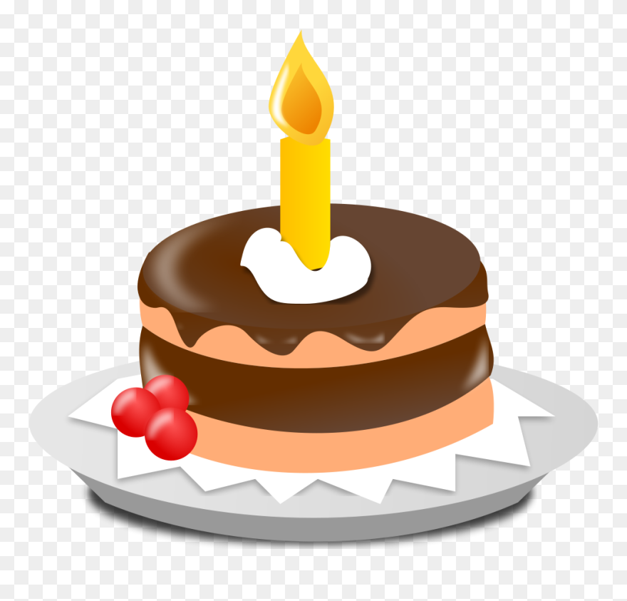 Clip Art Cake - One Candle Birthday Cake - Png Download