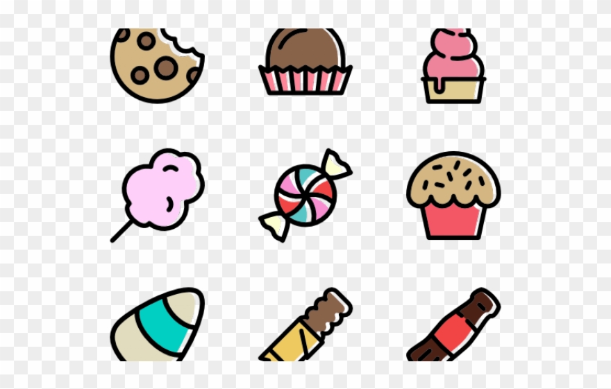 Icons Free Vector Linear - Dessert Social Clipart