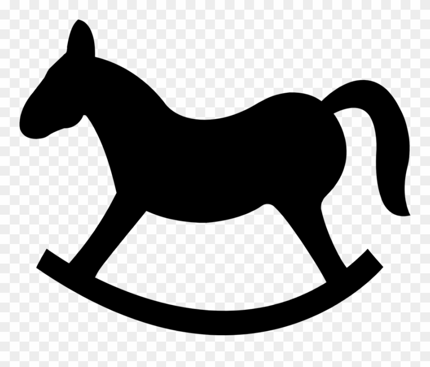 Rocking Horse Silhouette 101 Clip Art - Cavalo De Madeira Desenho - Png Download