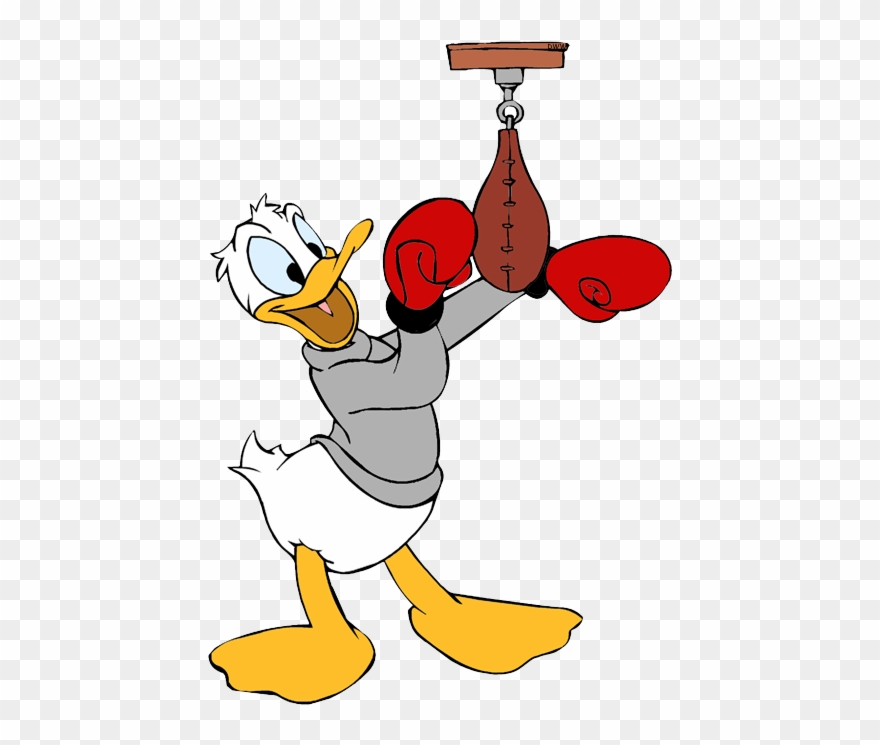 Boxing Dplaying Baseball Donald Duck - Drawing Clipart