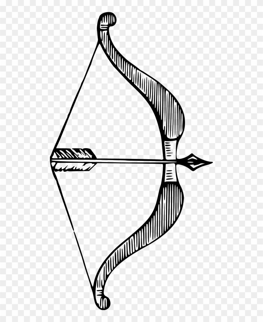 Bow And Arrow - Bow And Arrow Clipart Black And White - Png Download