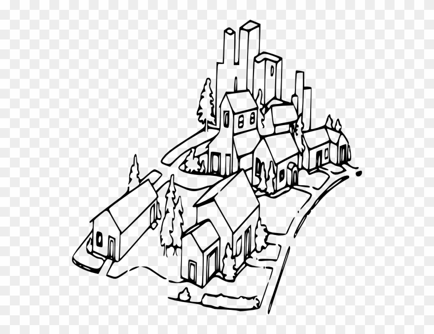 Neighborhood Clipart - Neighborhood Clipart Black And White - Png Download