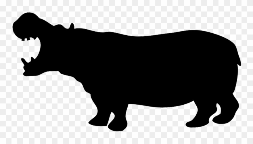 Free Animal Silhouettes Clipart Image - Hippo Silhouette - Png Download