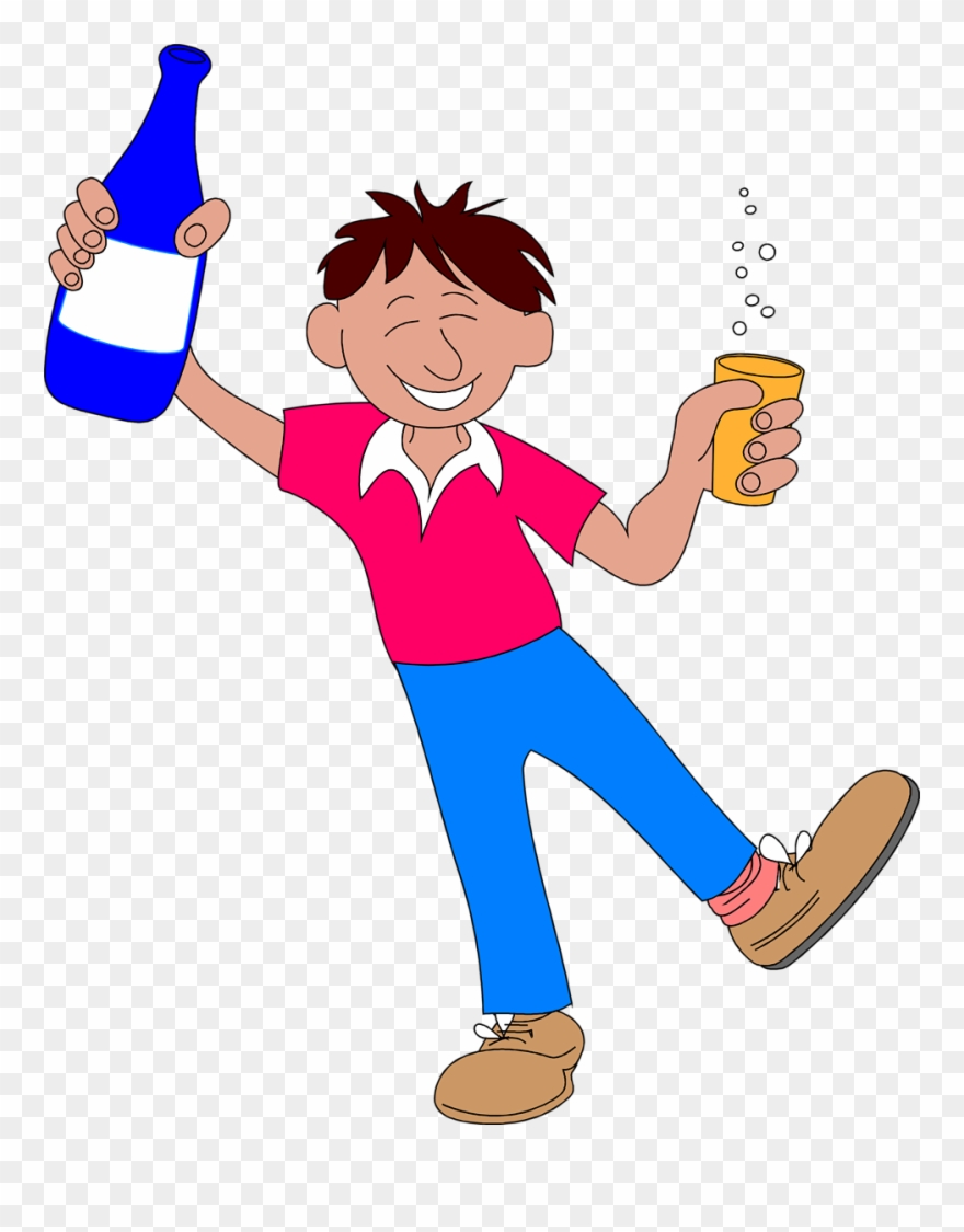 Drinking Clipart Alcoholic Man - Drunk Man Cartoon Png Transparent Png