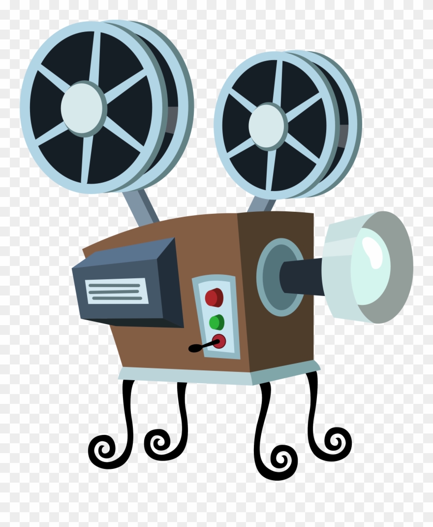 See Here Movie Clipart Black And White Images Download - Movie Projector Cartoon Png Transparent Png