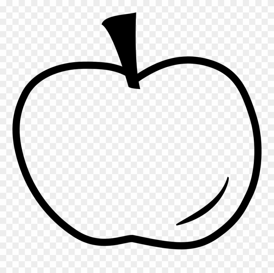 Apple Outline Clip Art 229005 - Apple Outline Clipart - Png Download