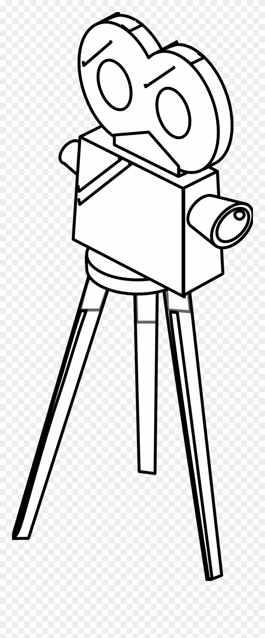 Movie Camera Black White Line Art S Coloring Book Colouring - Movie Camera Coloring Page Clipart