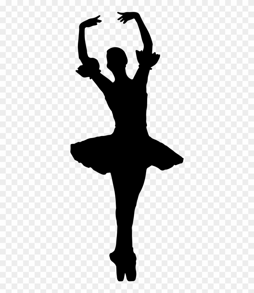 Arms Raised Ballerina Silhouette Without Tiara - Transparent Ballerina Images Silhouette Clipart