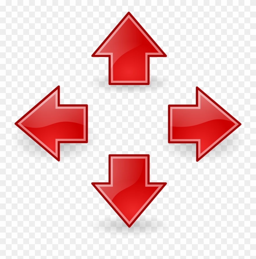 Tango Style Arrows Red - Left Right Up Down Arrows Clipart
