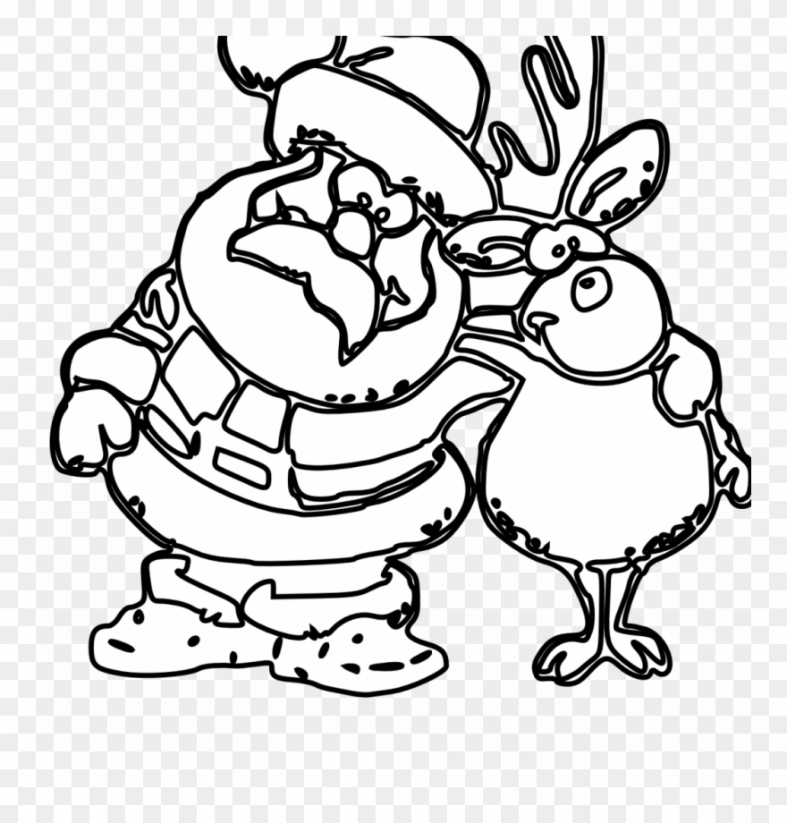 Free Christmas Kangaroo Coloring Pages 7 Cookie Clip - Christmas Png Clipart Black And White Transparent Png