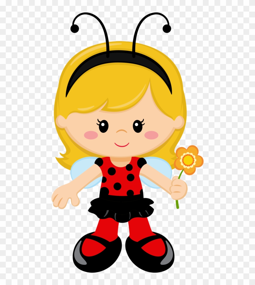 Paper Piecing, Clip Art, Ladybug Girl, Girls Clips - Meninas Abelhinha - Png Download
