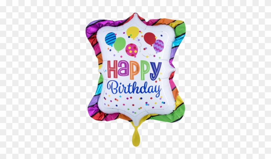 Happy Birthday Bunte Ballons - Rainbow Confetti Happy Birthday Supershape Balloon Clipart