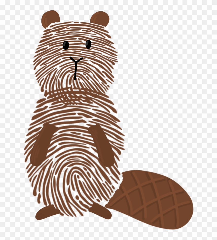 Basteln Mit Fingerabdruck Biber - Biber Fingerabdruck Clipart