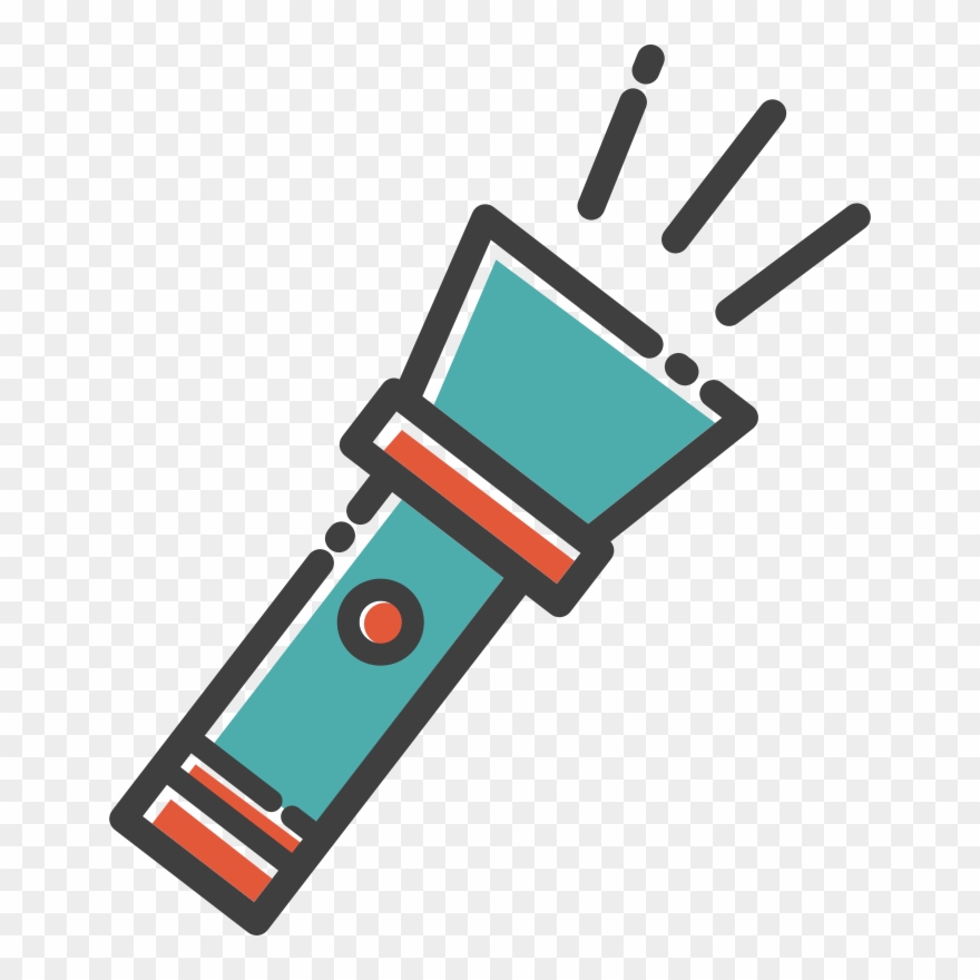 Clip Art Free Stock Flashlight Computer Icons Drawing - Clipart Of A Flashlight - Png Download