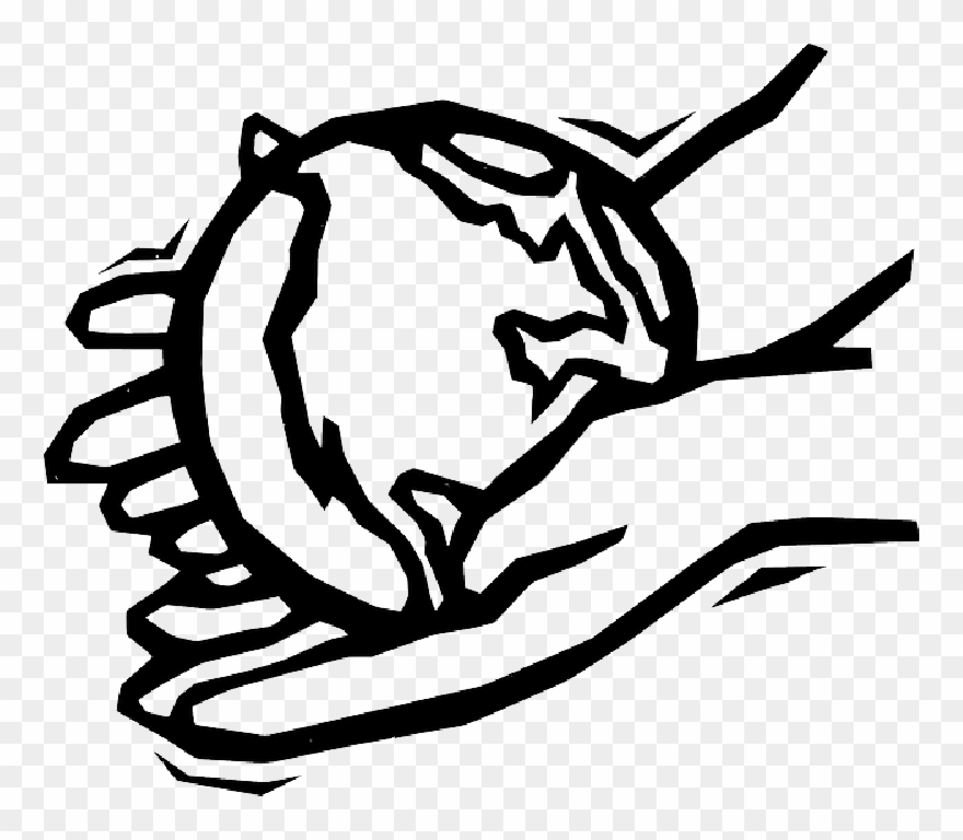 Hand Drawing Outline - Earth In Hands Outline Clipart