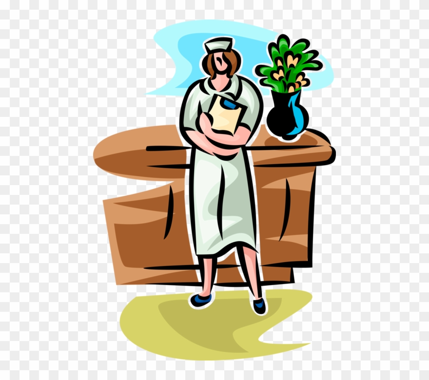 Vector Library Library Nurse With Image Illustration - Illustration Clipart