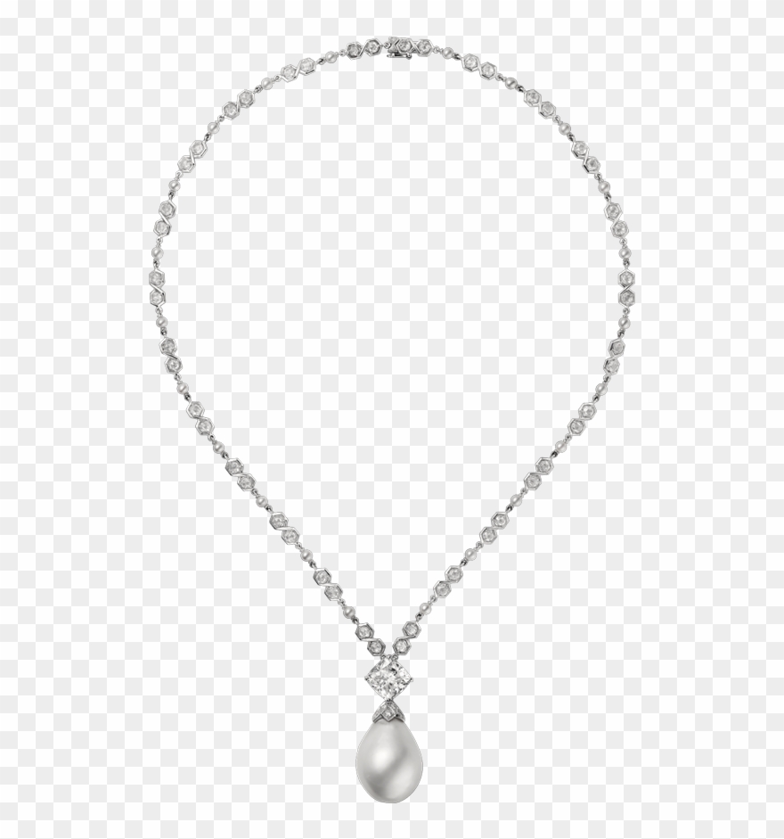 Pearl Clipart Diamond Necklace - Necklace Clipart Black And White - Png Download