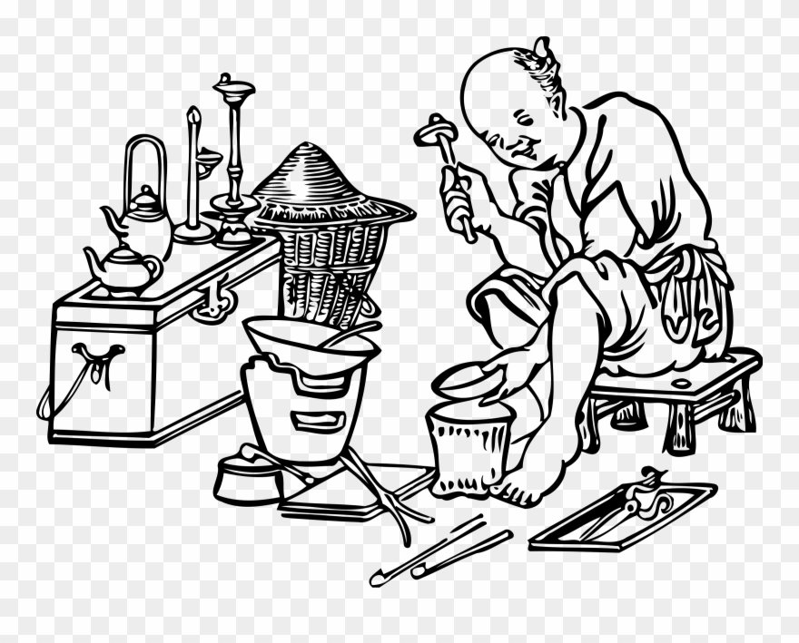 Clipart - Blacksmith Black And White - Png Download