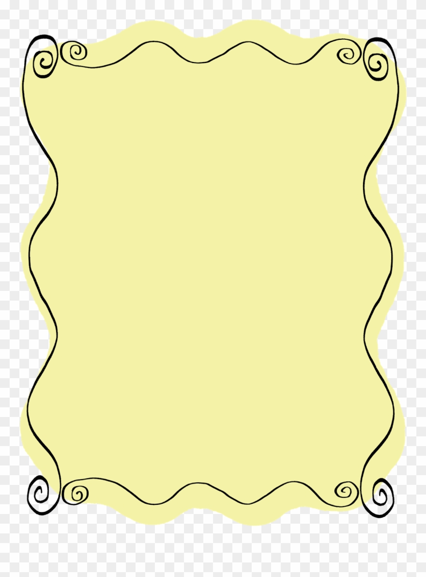 Doodle Labels Frames Scrapbooking Wavy Line Art Digital - Clip Art - Png Download
