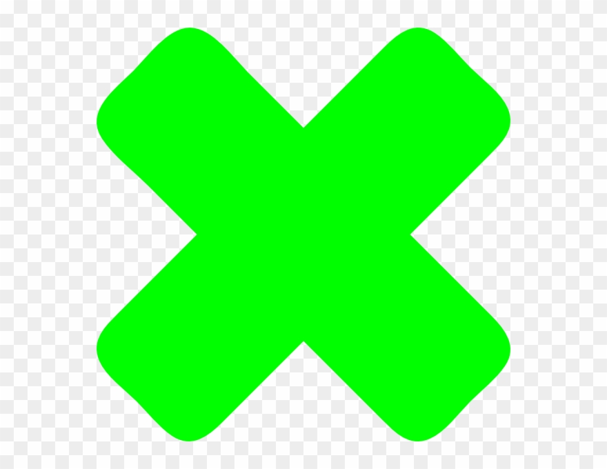 Green Wrong Cross Clipart