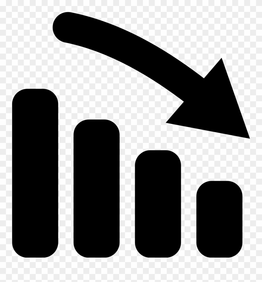 Banner Black And White Download File Simpleicons Business - Bar Chart Going Down Clipart