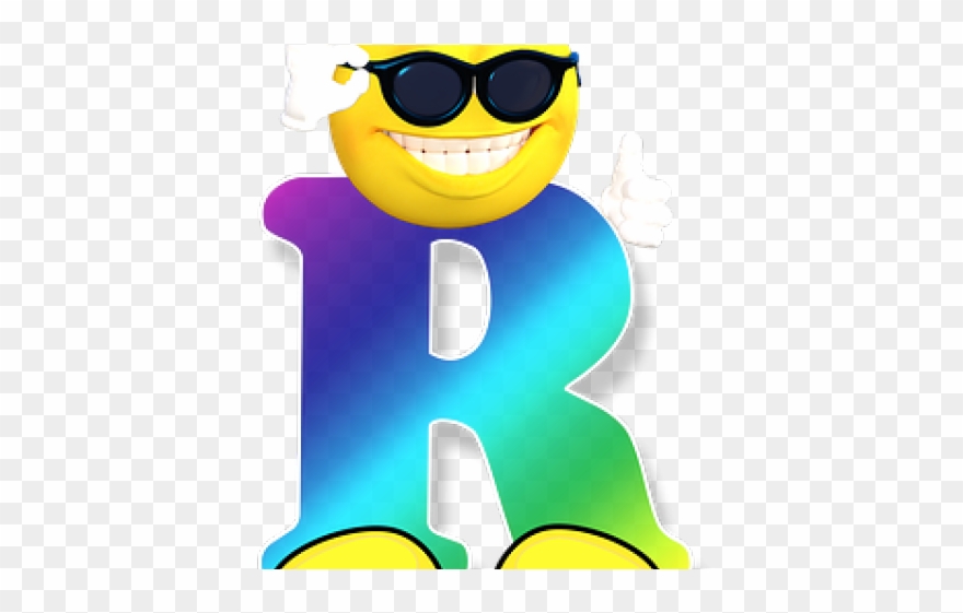 Sunglasses Emoji Clipart Self Confidence - Letter R - Png Download