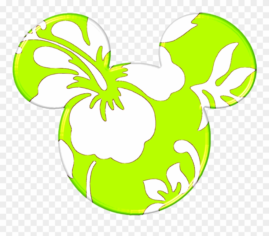 Mickey Heads Hawaiian Style - Hawaiian Mickey Mouse Head Clipart