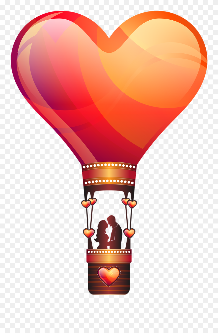 Encouragement - Hot Air Balloon Heart Png Clipart