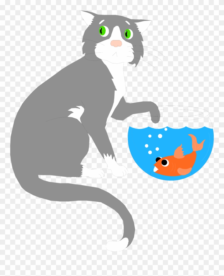Shark Bowl Cliparts - Cat Fish Bowl Clipart - Png Download