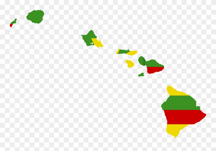 Hawaii Islands Vector - Hawaiian Hoary Bat Map Clipart