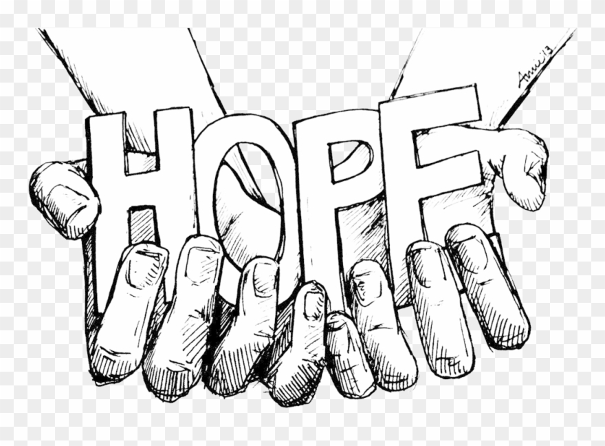 Support Drawing Encouragement Clip Free Download - Hope Clipart Black And White - Png Download