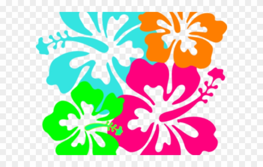 Red Hawaiian Flower Art Clipart