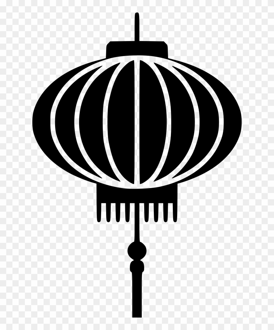 Chinese Lantern Black And White Clipart