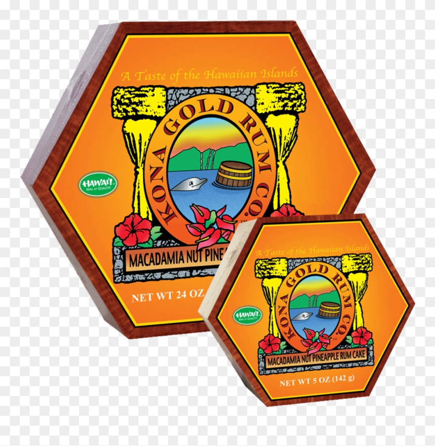 Mac Nut Pineapple Rum Cake - Kona Gold Rum Co. Ground Butter Rum Kona Coffee, 240ml Clipart
