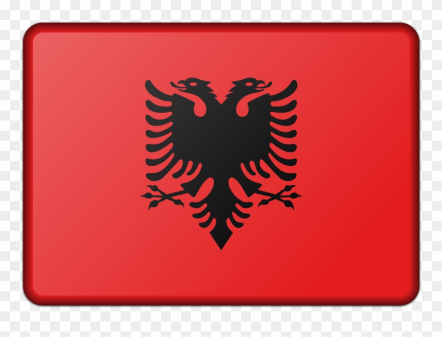 Flag Of Albania National Flag Double-headed Eagle - Albanian Flag Black And White Clipart
