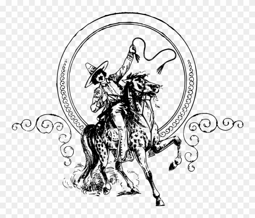 Cowboy And Wonderful Horse - Skeleton Horse And Cowboy Art Clipart