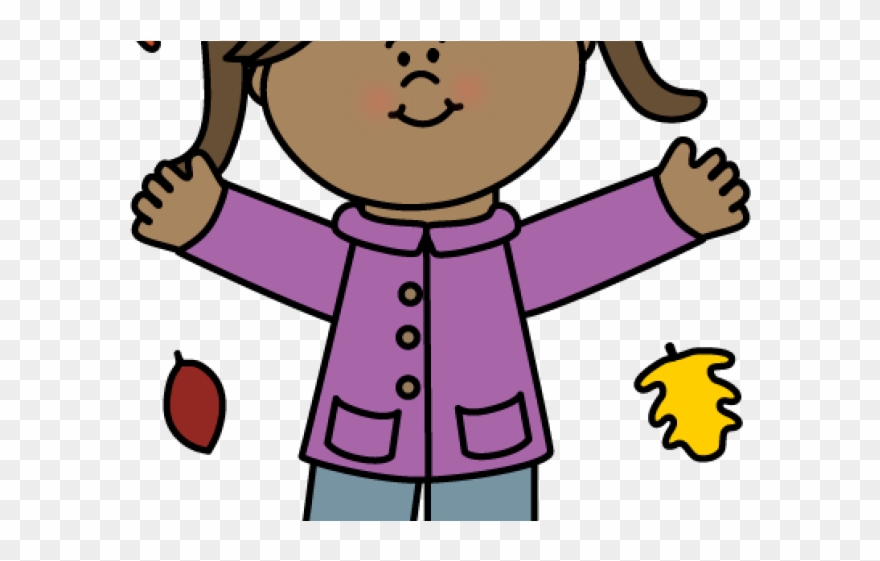 Fall Clipart Child - Play In The Leaves Cartoon - Png Download