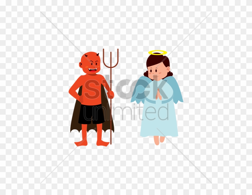 Satan Clipart Angel And Demon - Angel And Devil Clipart - Png Download