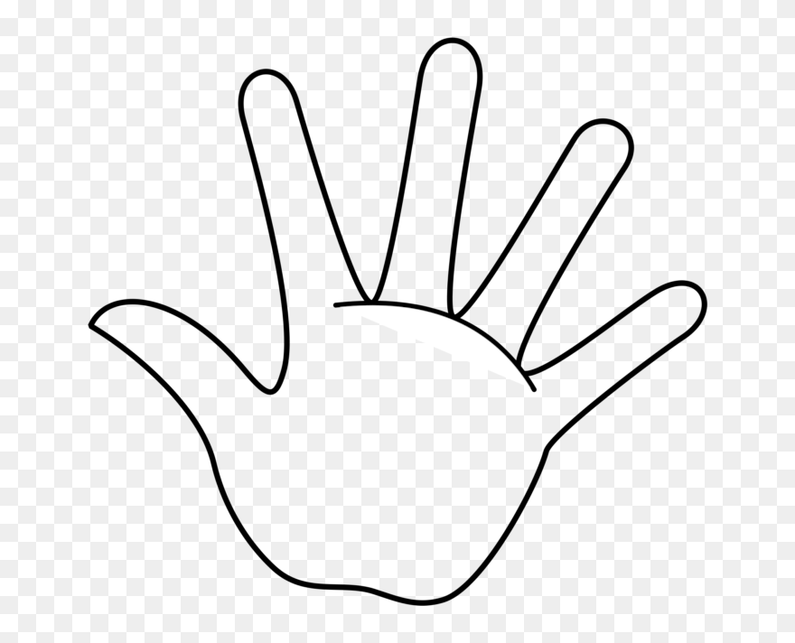 Free Clip Art Of Hand Clipart - Hand Coloring Page - Png Download