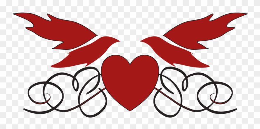 Wedding, Heart Doves Love Romance Transparent Icon - Dove With Heart Png Clipart