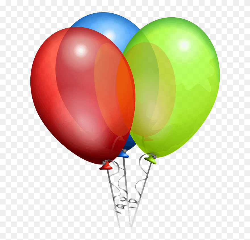 Funny Birthday Wishes First - Balloon Red Green Blue Clipart