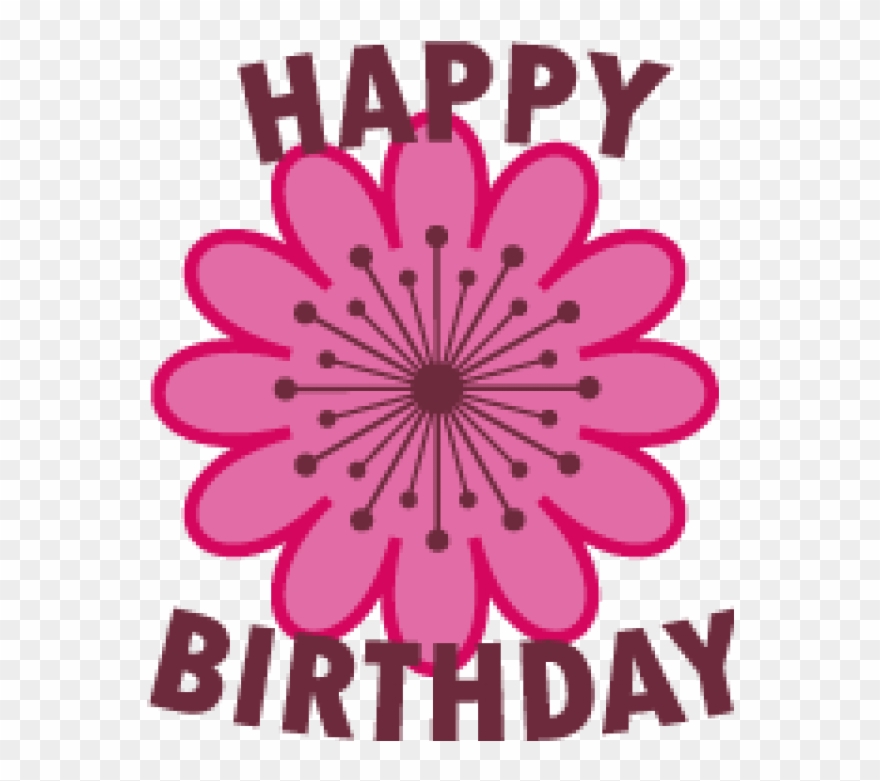Flower Clipart Happy Birthday - Happy Birthday Cute Flower Pink - Png Download