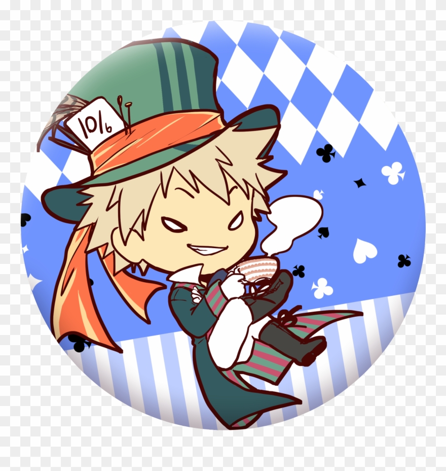 [preorder] Hero In Wonderland Tea Party Pin Buttons - Cartoon Clipart