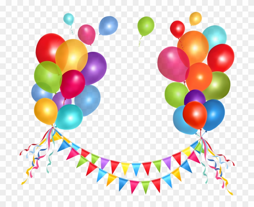 Balloon Clipart Happy Birthday - Birthday Decoration Clipart Png Transparent Png