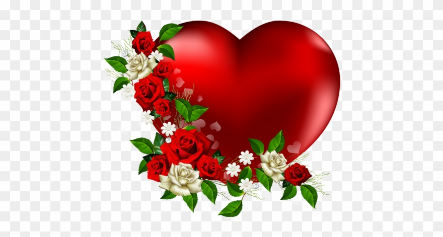 Heart Png With Flowers Love Heart Image Clipart Happy - Love Heart With Flowers Transparent Png